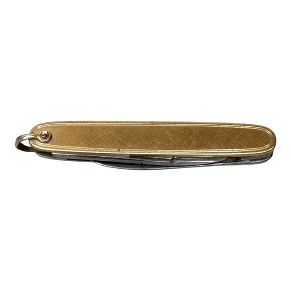 Vintage Consol 10k Gold Emblem Multi Tool Pocket Knife Solingen Sapphire Coal Co - Picture 3 of 7